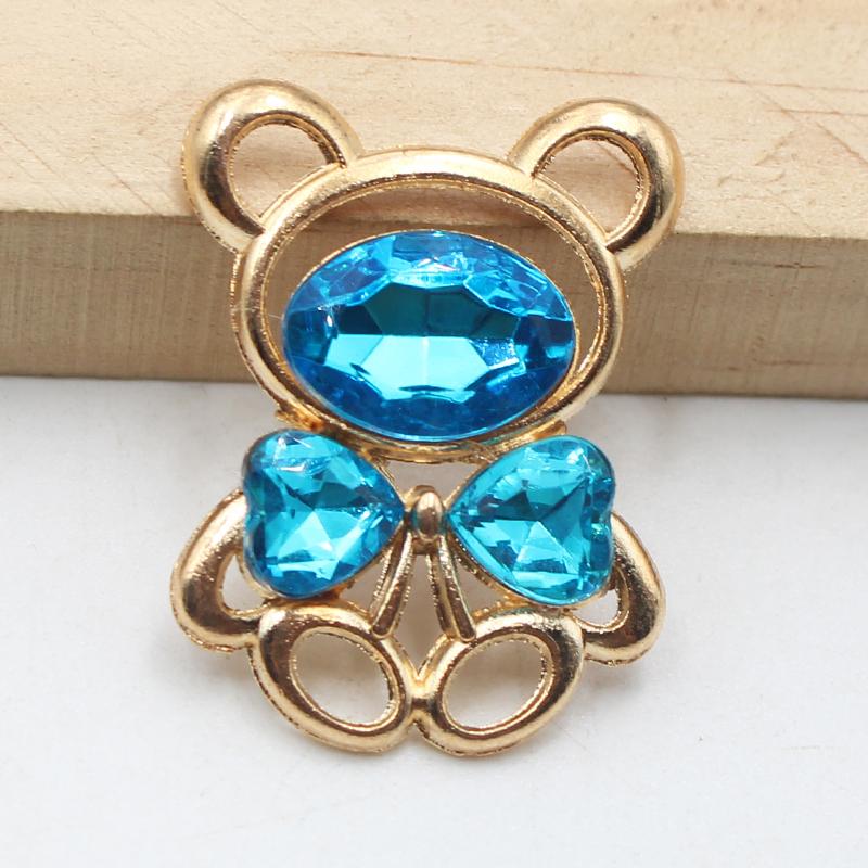 10pcs25 * 30MM Fashionable And Cute Alloy Teddy Bear DIY Accessories Hair Accessories Cartoon Phone Case Hole Shoe Accessories