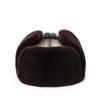 Men's Genuine Leather Lei Feng Hat - Warm Winter Ear Protection for Seniors and Dad