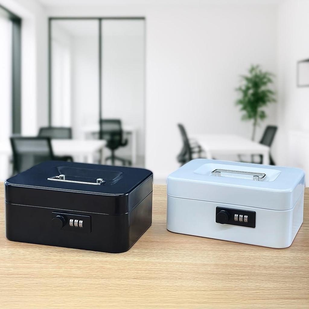 VOICE VSB-3-W Tragbarer Safe mit Zahlenschloss, A6-Format, Kompakt, für den Heim- und Bürogebrauch, B20xT16xH9cm (Weiß)