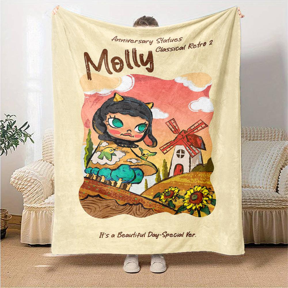 Pop Mart Blanket Soft & Cozy Perfect for Couch Office Seaside for All Seasons Playful Design Unique Gift for Family and Friends Camping
