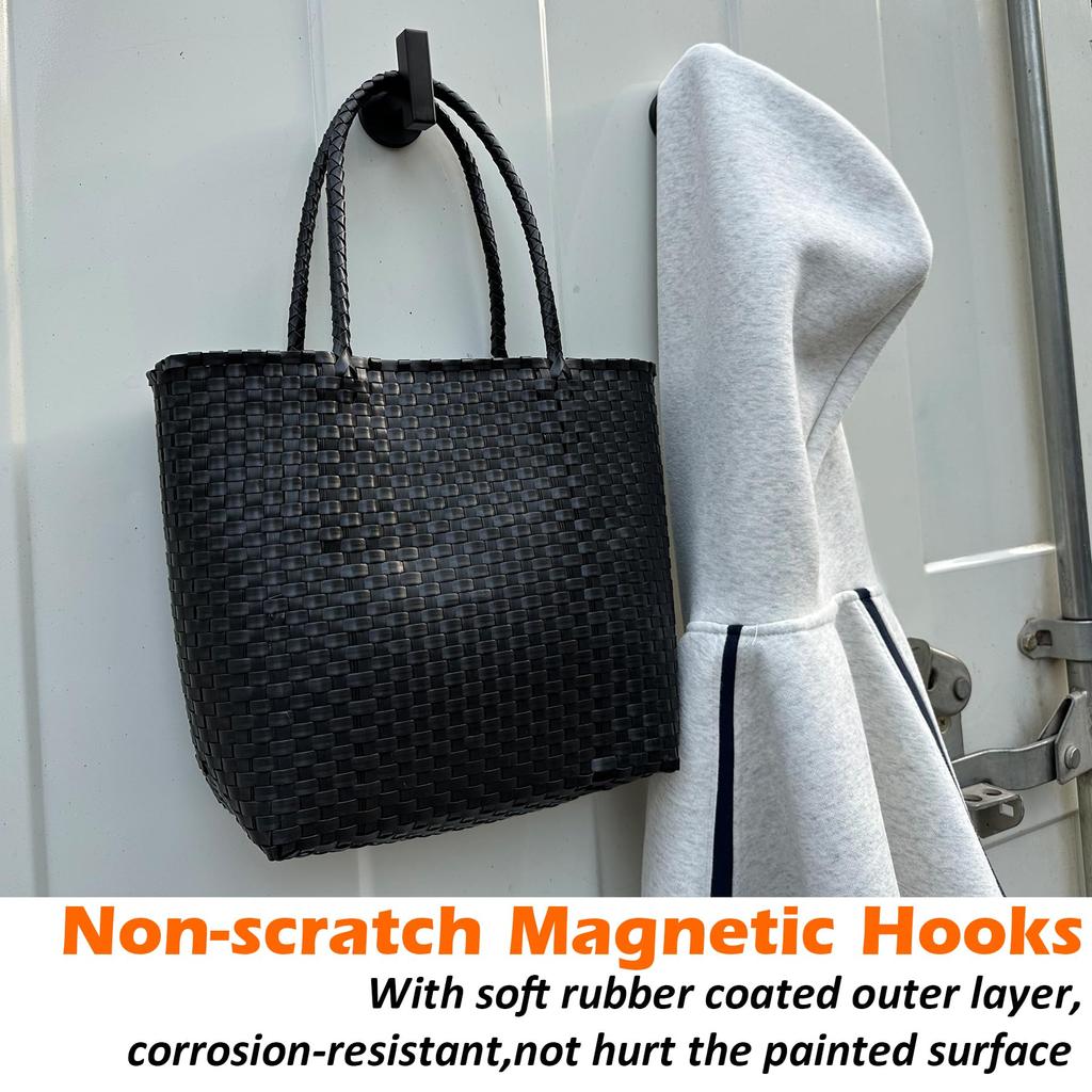 MUTUACTOR Magnetic Coat Magnetic Mount Coat Hanger Hooks for Strong Magnetic Heavy Duty for Metal Cruise and Refrigerator Shelves Hooks, 2-Pack,