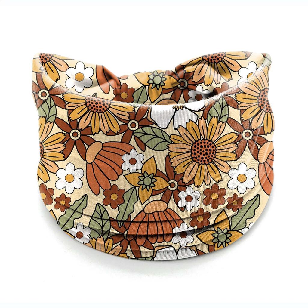 European American Women's Hair Band African Print Pattern Wide Edge Elastic Knot Sports Yoga Headband Women's Headwear Hair