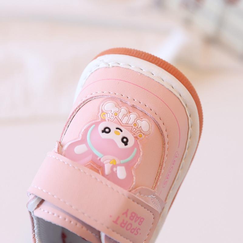 Spring/Autumn Toddler Shoes, Cartoon Leather Single Shoes for Boys and Girls, Walking Shoes 0-1-2 Years Old, Squeaky Shoes.