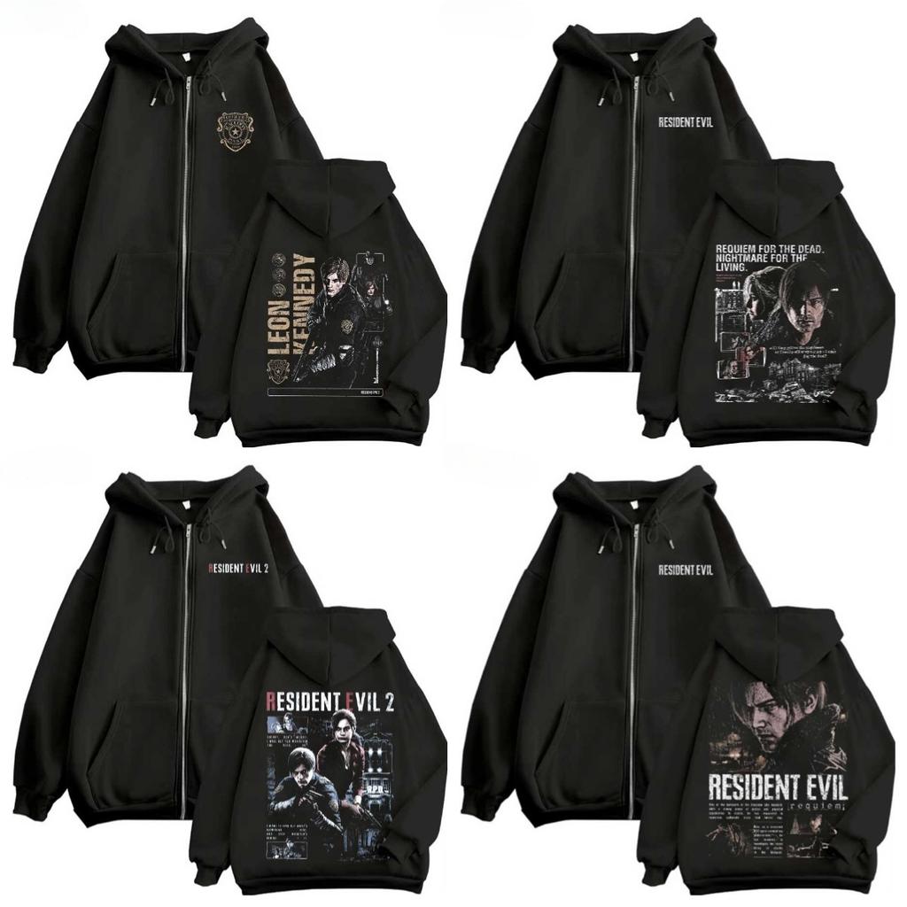 Resident Evil Game Hoodie Zipper Retro Street Style Zipper Hoodie Fashion Sports Printed Pattern Hoodie Daily Street Dressing