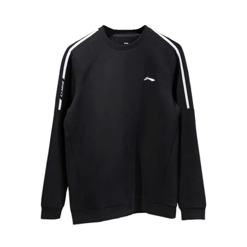 

Li Ning Весенне-осенний пуловер с длинным рукавом для фитнеса, спорта, моды, универсальная толстовка, мужская толстовка AWDC915-1 S