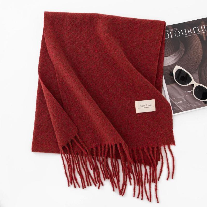 Autumn and winter Christmas scarf atmosphere imitation cashmere women's high-end sense plaid red new winter warm scarf
