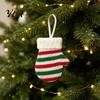 Knitted Hanging Decoration Mini Christmas Mitten Ornaments, Xmas Glove Decor, Festive Tableware Flatware Party Supplies Holders, Knit Pendants