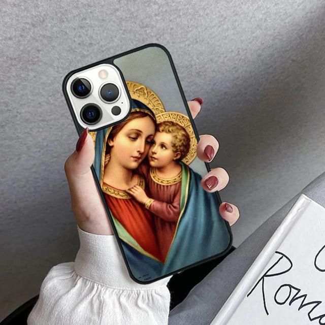Virgin Mary And Jesus Phone Case Cover For iPhone 17 Air 16 15 14 plus 11 12 13 pro max coque Shell Fundas