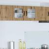 Wall Mounted Glass Cabinet LUCCA Artisan Oak 80 X 31 X 40 Cm
