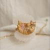 Carino Gatto Tigrato Siamese Gatto Arancione Gocciolante Olio Serie Animali Ciondolo Collana per Donne Gioielli in Acciaio Inossidabile