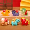 6 Piece Chinese Zodiacs Horse Miniature Figurine Resins Craft Desk Decors Ornaments for Home Office New Year Celebration