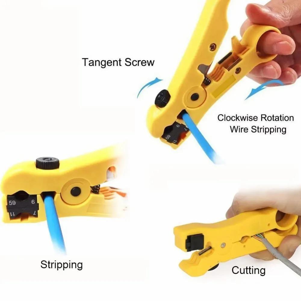 Multi-functional Electric Wire Stripping Knife, Cable Cutter Stripper Tool for UTP STP RG59 RG6 RG7 RG11 Coaxial & Network Cable Maintenance
