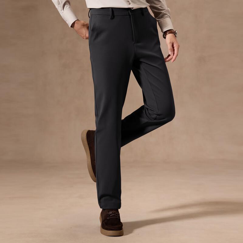 Judger Men's Fine Stripe Business Casual Straight-Leg Pants