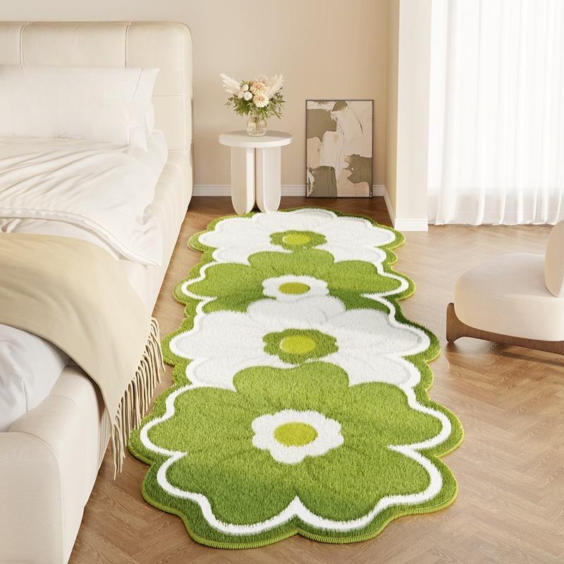 Ultra-Thick Plush Floral Area Mat Thick, Non-Slip Backing, Perfect for Bedroom, Bathroom, and Entryway Decor
