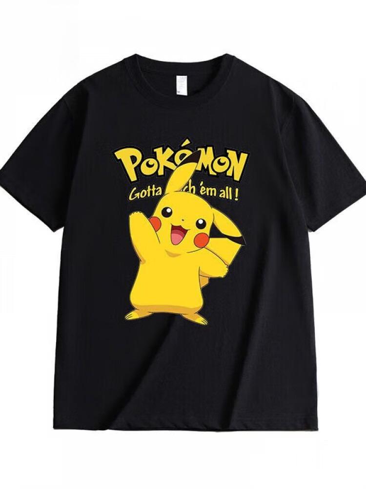 Anime Pokémon Printed Cotton Tshirt Summer Unisexs and Womens Tshirt Harajuku Clothing Fashion Casual Tshirt 2026 Summer New S