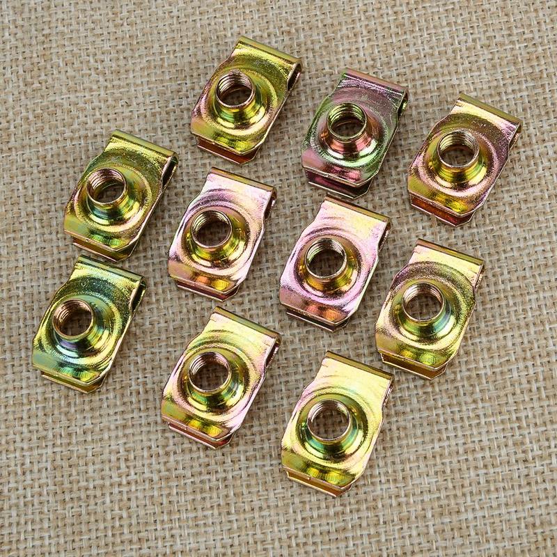 10pcs Motorcycle M8 Thread Spire Speed Clip Lug Chimney U Nut Fixing Panel Fastener