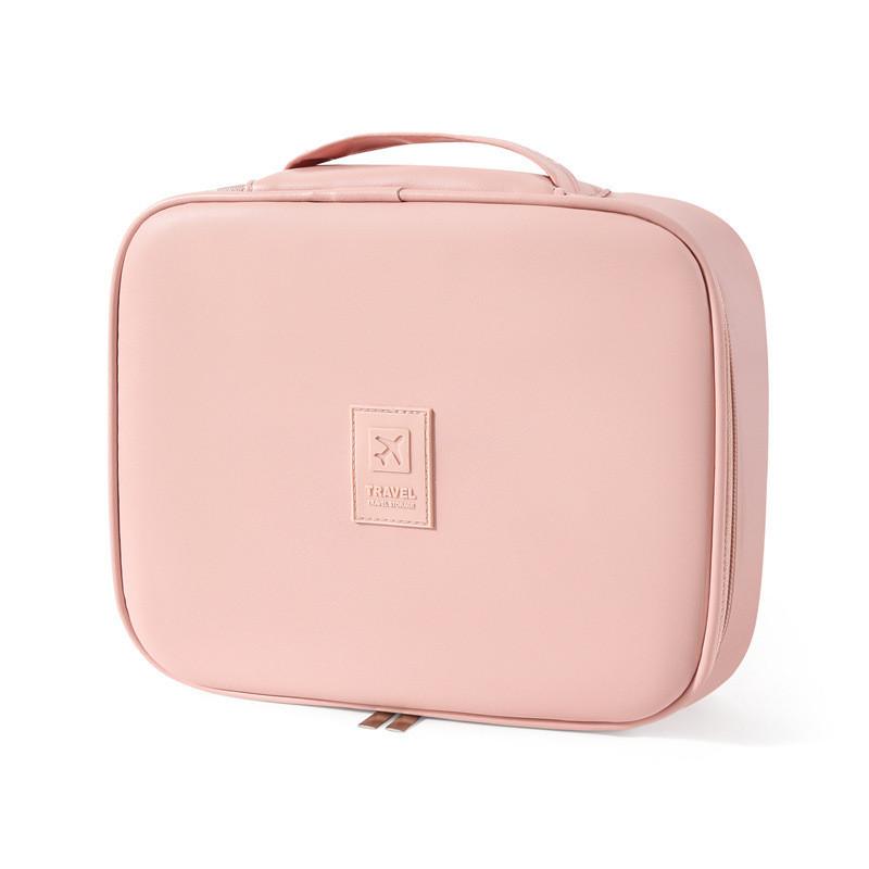 

Fashionable Pu Organizer With Durable Oxford Lining For Cosmetics And Toiletry Storage For Men And Women розовый