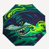 1pc Shark Waves Auto Open/Close Umbrella with Windproof, Functional Design, 8-Rib Sturdy Canopy, Durable Ribs,024