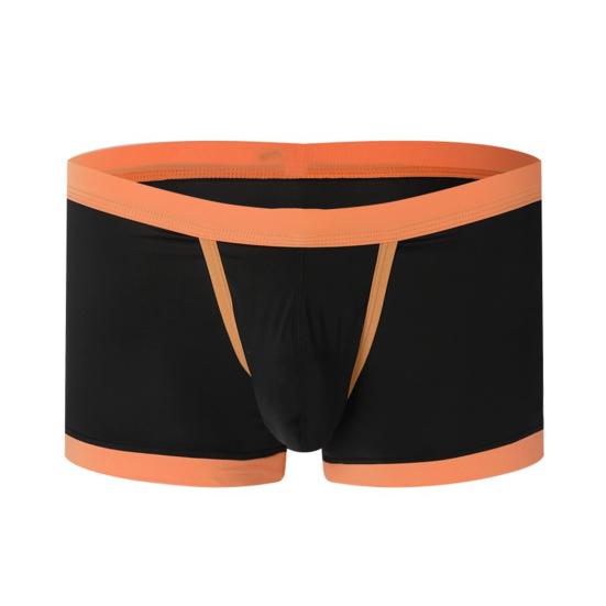 Men Summer Shorts Briefs Low-rise Patchwork Color U Convex Underwear Letter Print Seamless Underpants