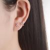 BELLA BOX Fashion Zircon Snowflake Five Petals Stud Earrings Jewelry Wedding Party Gift