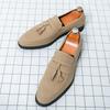 Fashion New Male blue Pointed Suede Leather Tassel Dress Shoes For Men's  Designer Wedding Party Loafers Sapatos Tenis Masculino