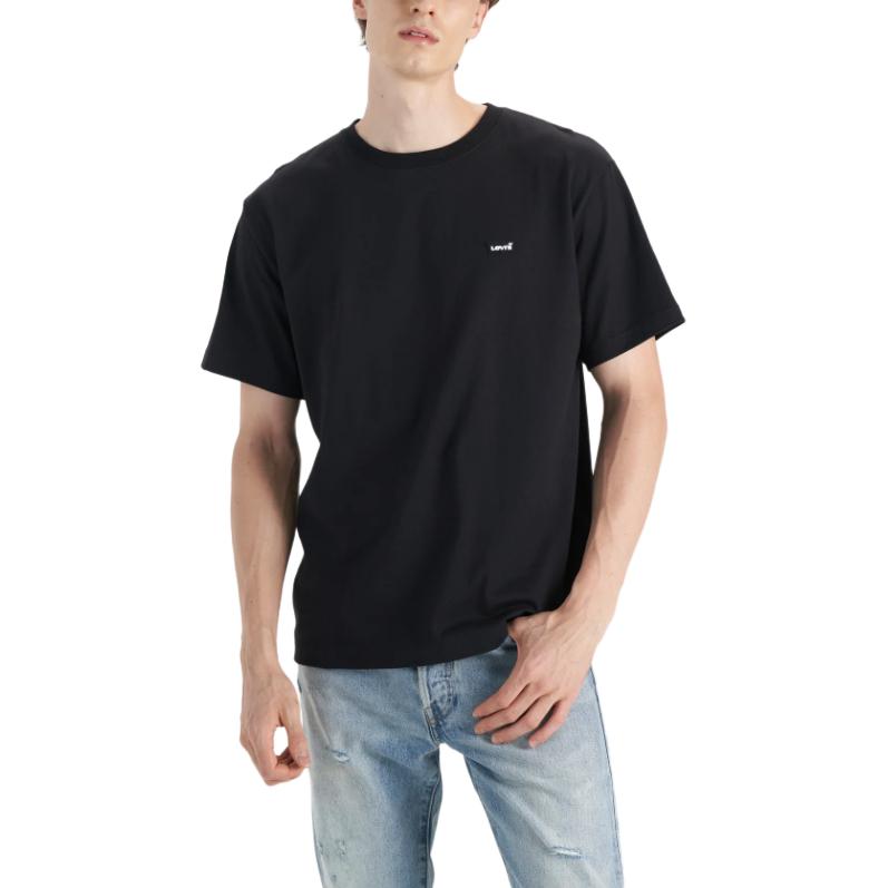 Levis Plain Minimalist Crew Neck Short Sleeve T-Shirt Men Tops Black 001AN-0001