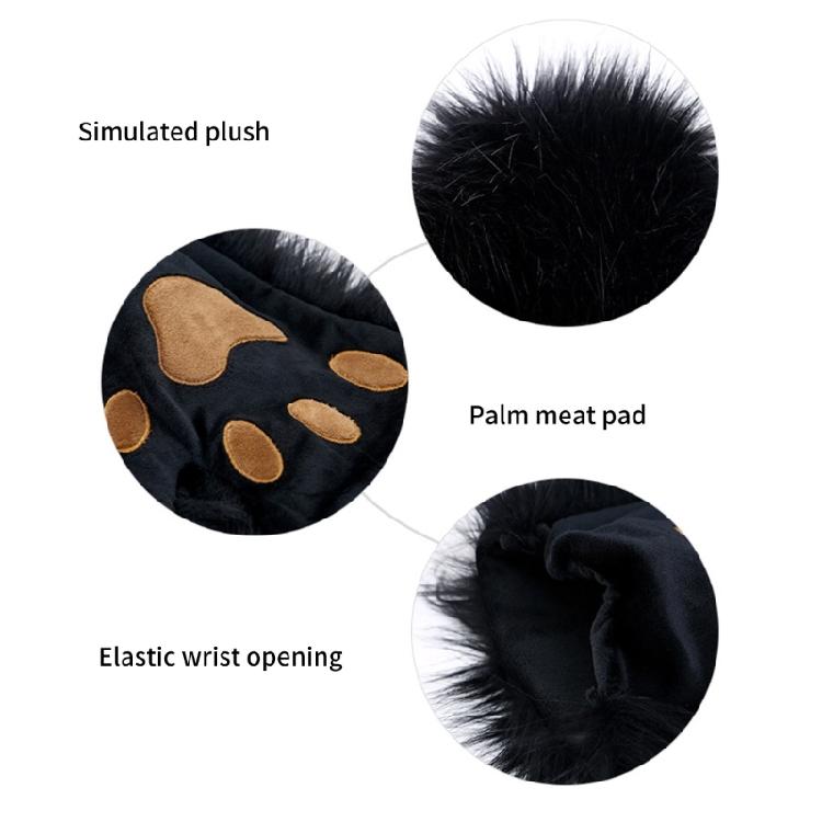 Pluszowy Ogon Zwierzęcia Pluszowa Osłona Twarzy Futrzane Rękawiczki Uroczy Ogon Lisa Zestaw Przebrań Zwierzęcych dla Entuzjastów Cosplayu