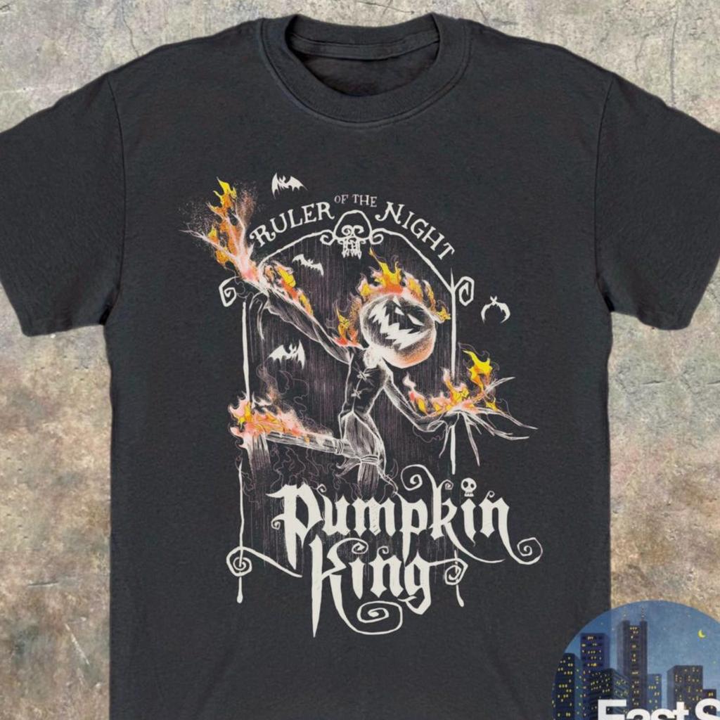 Pumpkin King Tee: Vintage Nightmare Style Halloween Spooky T Shirt