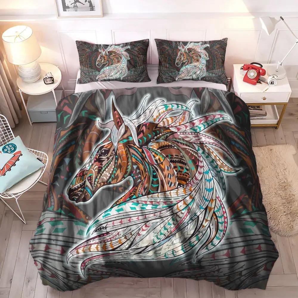 

Comforter Riding Horse Horse Dream Walker Bedding Set Horsing Brown Horse Comforter Set Queen Sizegifts For Horse Comforter (quilt)-EU Single(135*200cm)3pcs