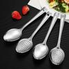 Stainless Steel Insulated Handle Cookware Portable Slotted Utensil Stainless Steel Long Handle Slotted Spoon Set for Buffet