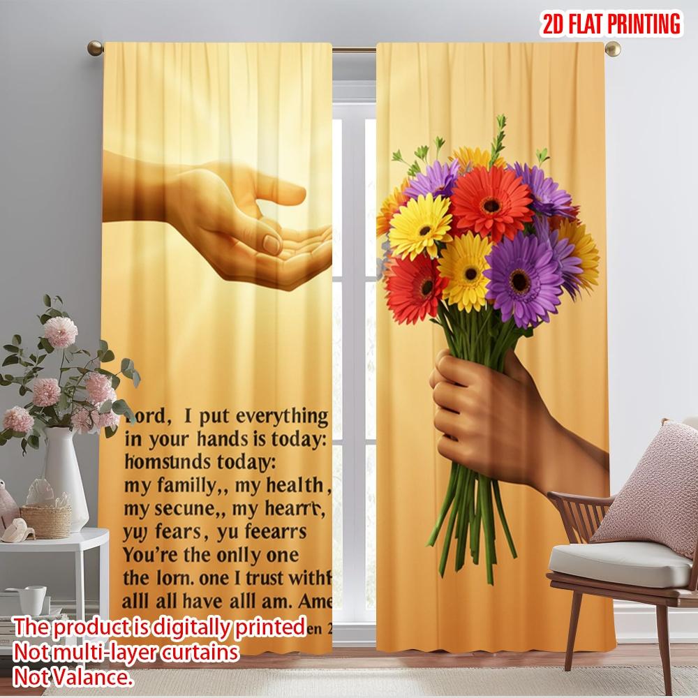 

2pcs 2D flat printing Curtain Lord I put Everything 100% Polyester Without Electricity Birthday Party for Classroom Office 52.50×116.00 CM 2pcs