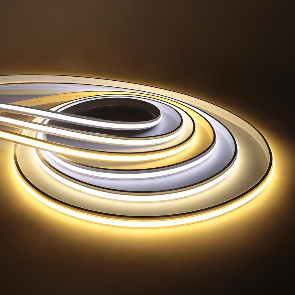 Leuchtend Gleichmäßig, Kein Dunkler Bereich Neon LED Streifenlicht 24V COB Selbstklebend Wasserdicht Neonband Silikon Seil Licht Für Schrankdekor