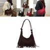 Vintage Leather Tote Bag With Topstitched Design For Business And Daily Use