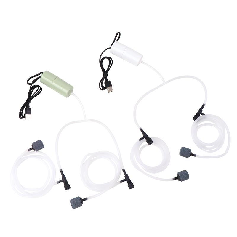 Aquarium Usb Oxygen Air Pump Fish Tank Portable Dual-Hole Silent Air Compressor Aerator Portable Mini Small Oxygenator