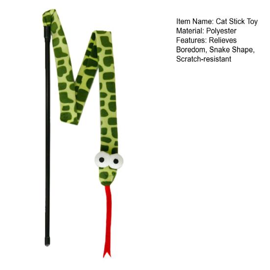 Yousheng Cat Stick Toy Soft Scratch-Resistant Interactive Cat Teaser Toy Cartoon Snake Shape Cat Wand Toy Pet Supplies