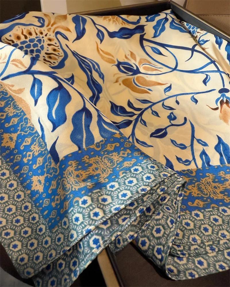 Neuer Satin-Haarschal Damen Taschentuchdruck Weibliches Kopfband Kleiner Halswärmer Hijab Dame Mädchen 70*70cm Quadratische Schals