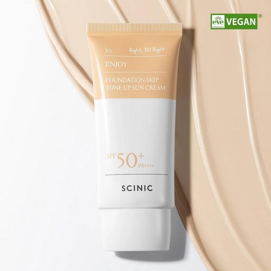 

Scinic Солнцезащитный крем Enjoy Foundation Skip Tone Up 50 г SPF50+ PA++++ / Увлажняющий, Корейская косметика, Kbeauty