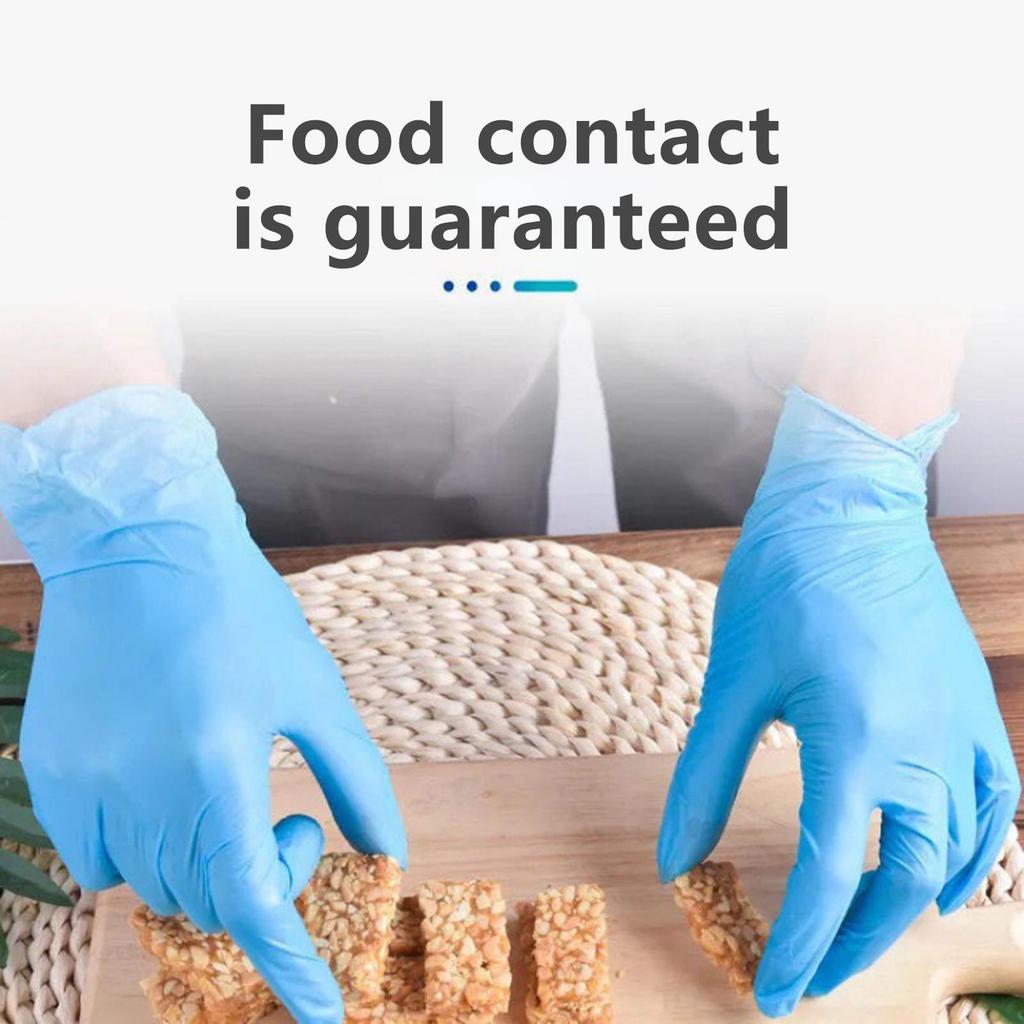Disposable Rubber Gloves PVC Composite Thickened Blue Nitrile Hygienic - Resistant Food Emulsion