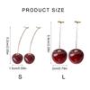 Cherry Drop Earrings Long Dangle Earrings Fashion Ear Jewelry Sweet Pendant Earrings Statement Earrings for Women Girls