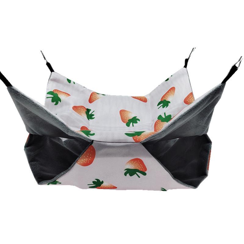 Hamster Beds Warm Soft Nest Hanging Rodent Cage House Printed Hammock for Rats Guinea Pig Small Animal Sleeping Bag Accessories