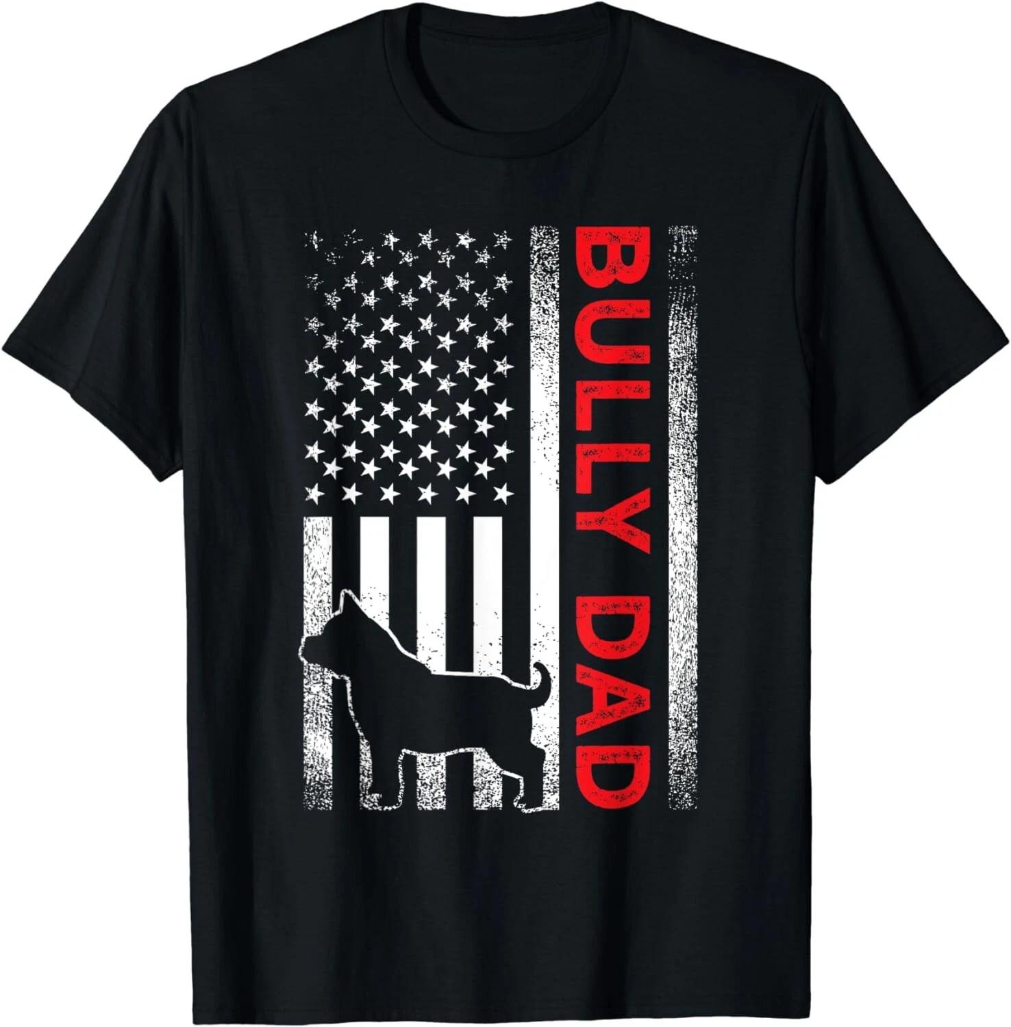 Bully or pitbull dog DAD vintage american flag papa Gift Unisex T-Shirt 4XL