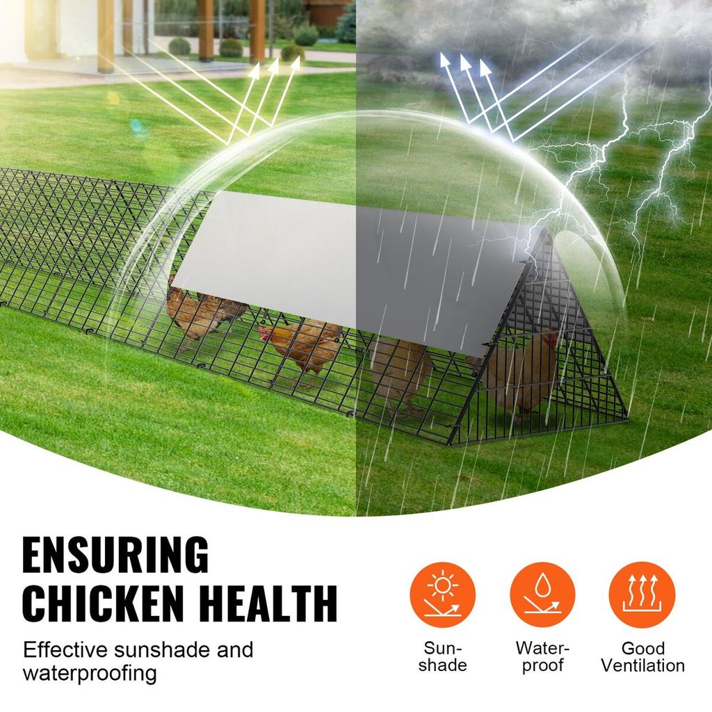 Chicken Tunnels, 236.2 x 157.5 x 24.2 inch(LxWxH) Chicken Tunnels for Yard, Portable Chicken Tunnels for Outside with Corner Frames, 2 Sets, Suitable