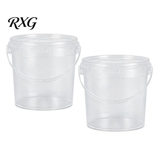 Food Grade Plastic Tubs 2PCS Round Buckets, with Lid And Handle Disposable Containers, Rice Flour Containers Stackable Food-grade Storage Pails,