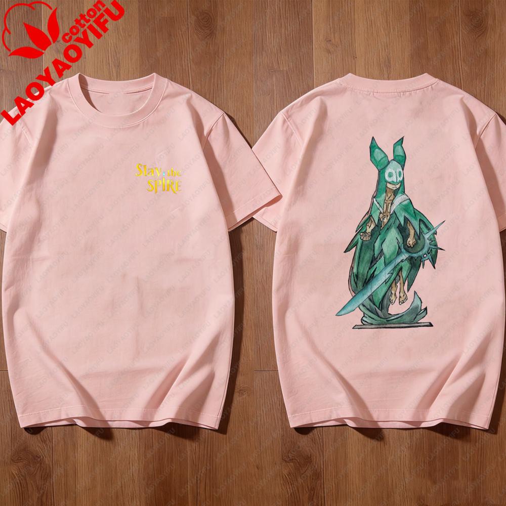 

Slay The Spire Leaf Ironclad Character TShirt Unisex Casual Gaming Graphic Tee Funny Video Game Merchandise Streetwear for Fans S