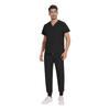 Soild Scrub Working Uniform Suit For Men's Cross V-Neck Short Sleeve Fun T-Shirts Workwear Tee With Pockets