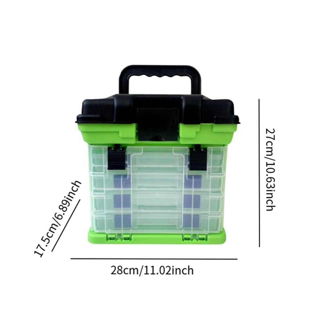 Fishing Tackle Box Sturdy Portable Multipurpose 4 Layer Waterproof Lure Box Baits Case for Angler Fishermen Enthusiast Gift