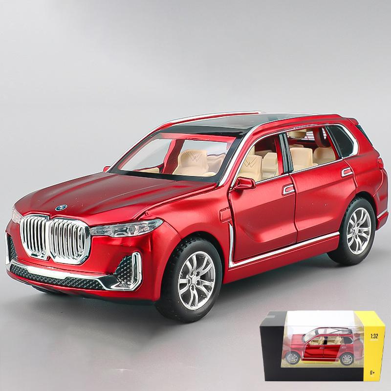 1/32 BMW X7 Off Road SUV Alloy Metal Diecast Model Car Home Trendy Toy Decorations Micro Vehicles Pull Back with Light Birthday