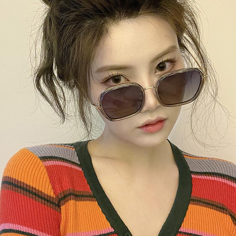 Sunglasses Women'S Trendy Sunglasses Sun Protection Uv Protection Big Face Thin