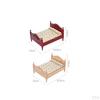 Miniature Birch Wood Upholstered Double Bed And Bedroom Accessories Furniture 1:12 Scale Doll House