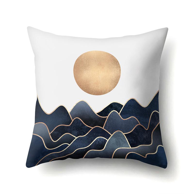 Polyester Pillow Case Decorative Geometric Home Printed Pillow Case Waist Cushion Cover Car Cushion Head Cushion Cover